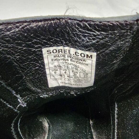 Sorel Women's 6 Joan Uptown Chelsea - Rain - Waterproof Grey Leather Wedge Boot - Picture 6 of 8